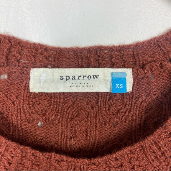 Anthropologie Sparrow Cashmere Cable Knit Midi Sweater Dress Rust Brown Size XS - Picture 4 of 11